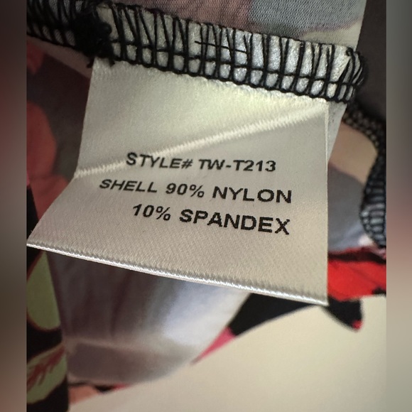 The Westside nylon/spandex floral mock neck top - Picture 4 of 9